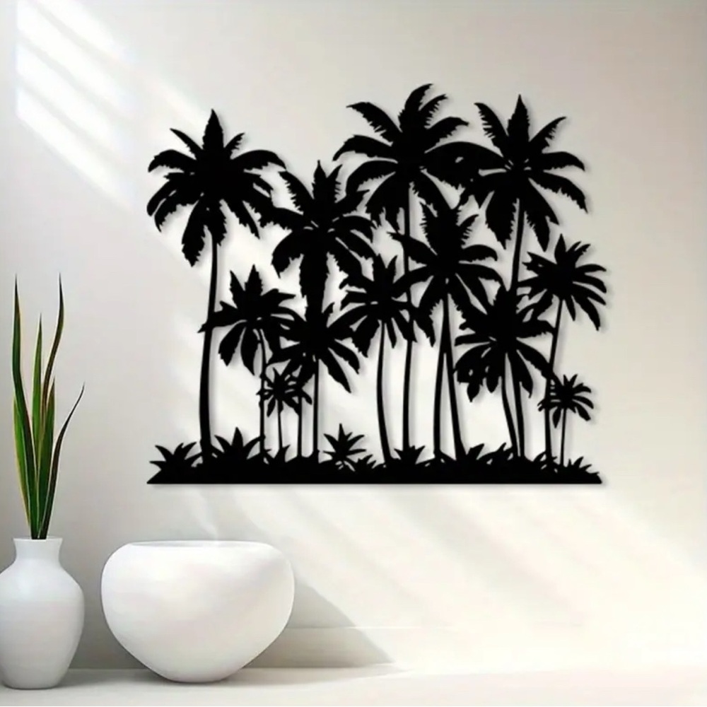 Black Palm Tree Wall Art Decor